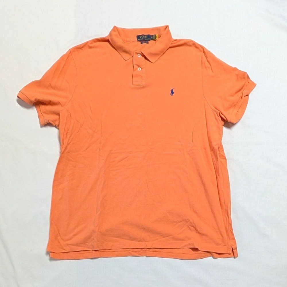 Polo Ralph Lauren Mens XXL Classic Fit Orange Short Sleeve Pony Logo Polo Shirt